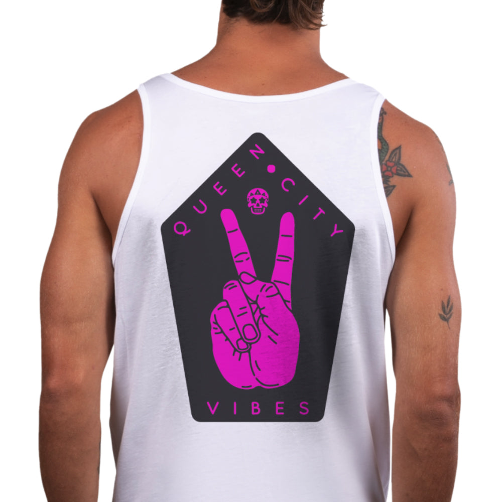 Queen City Vibes x Peace x Neon Pink Tank