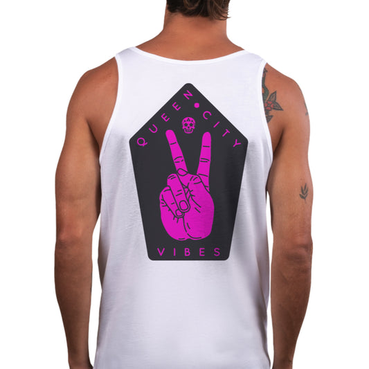 Queen City Vibes x Peace x Neon Pink Tank