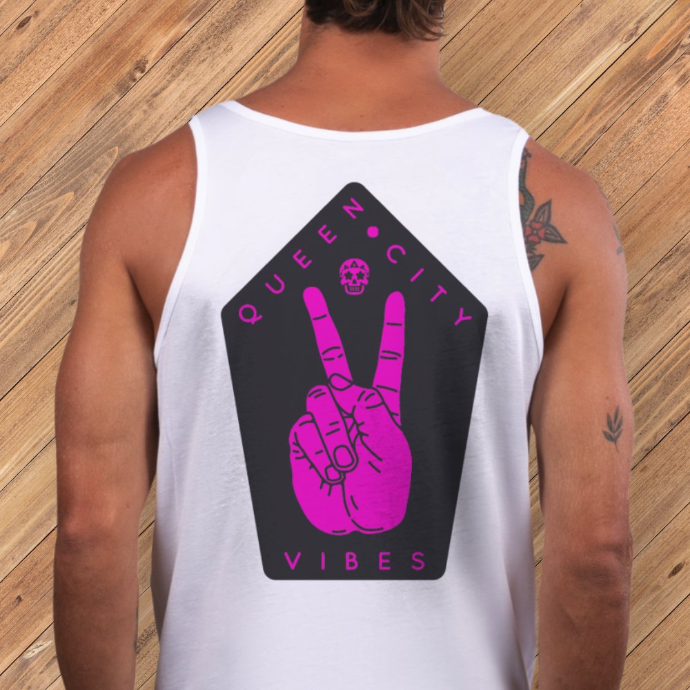 Queen City Vibes x Peace x Neon Pink Tank